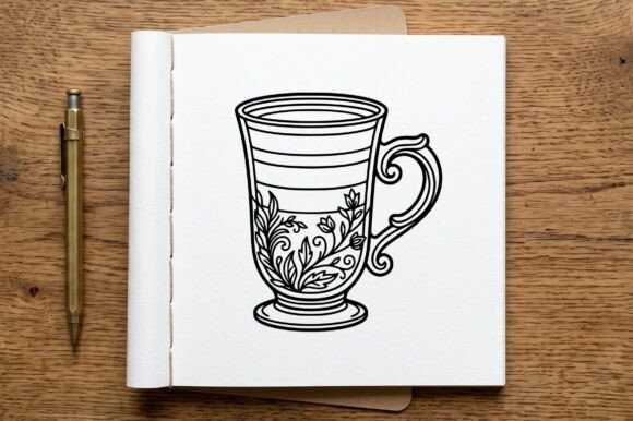 Macchiato Glass Ornate Coloring Page