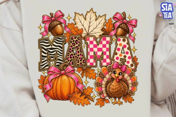 Mama Thanksgiving Turkey PNG Sublimation