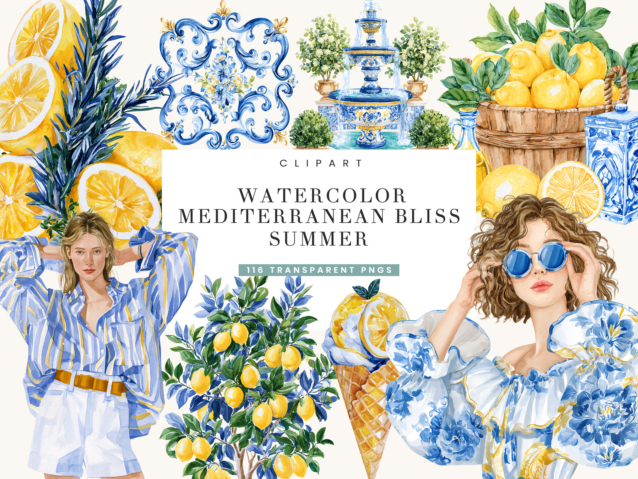 Mediterranean Bliss Summer Clipart