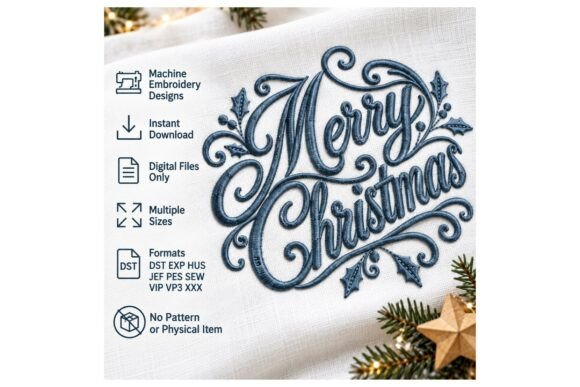Merry Christmas Script Holly