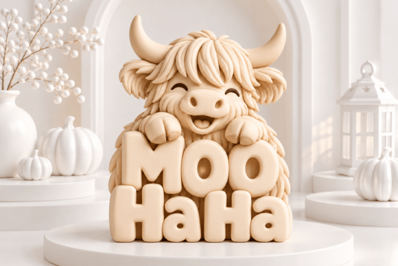 Moo Haha Highland Cow STL 3D Print Model - Cute Farmhouse Decor Download - Image 2