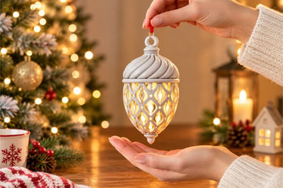 Ornamental Hanging Lantern STL – 3D Printable Christmas Lantern Model - Image 1