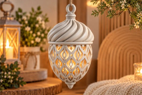 Ornamental Hanging Lantern STL – 3D Printable Christmas Lantern Model - Image 3