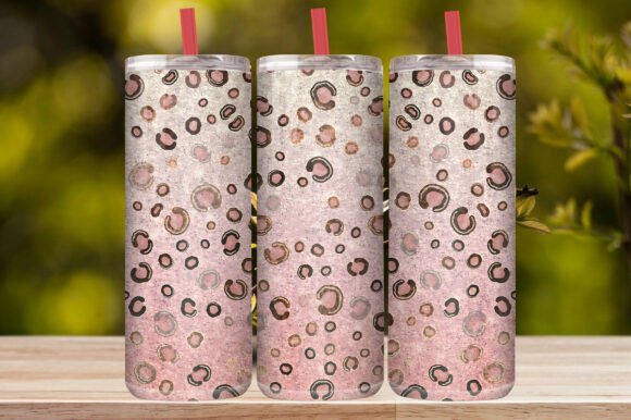 Pink Red Glitter Ombre Leopard Print
