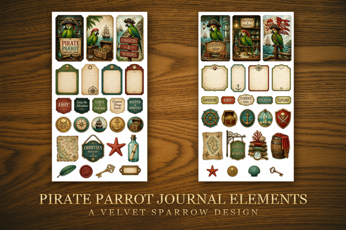 Pirate Parrot Journal Elements
