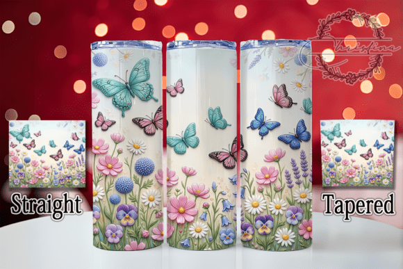Puffy Butterfly Meadow 20oz Tumbler