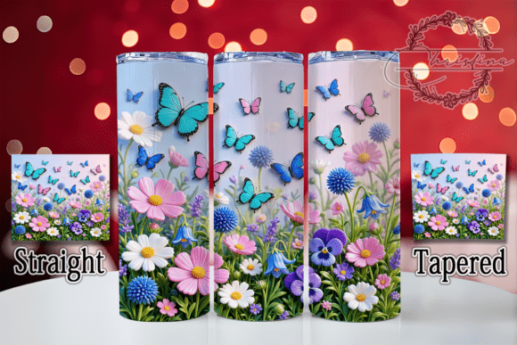 Puffy Butterfly Meadow 20oz Tumbler