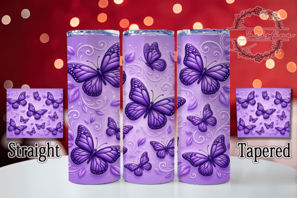 Purple Butterfly Filigree 20oz Tumbler