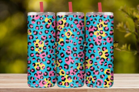 Rainbow Ombre Leopard Print Tumbler Wrap