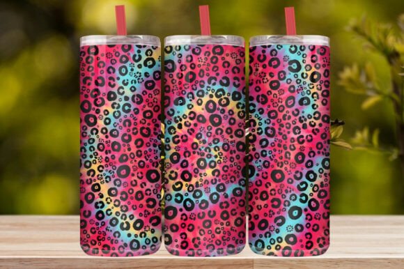 Rainbow Ombre Leopard Print Tumbler Wrap