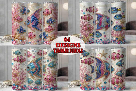 Rhinestone Tropical Fish Tumbler Bundle