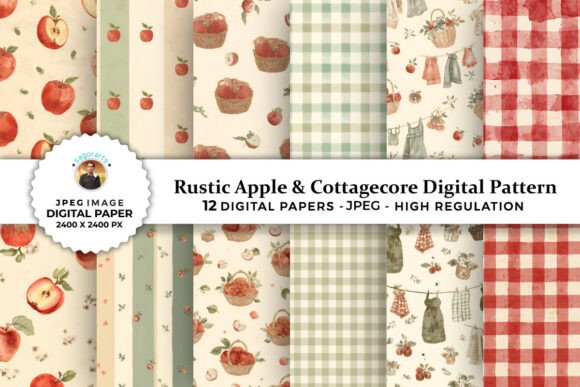 Rustic Apple & Cottagecore Digital Paper