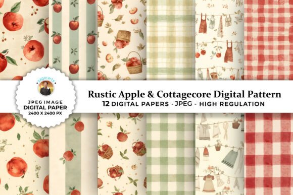 Rustic Apple & Cottagecore Digital Paper
