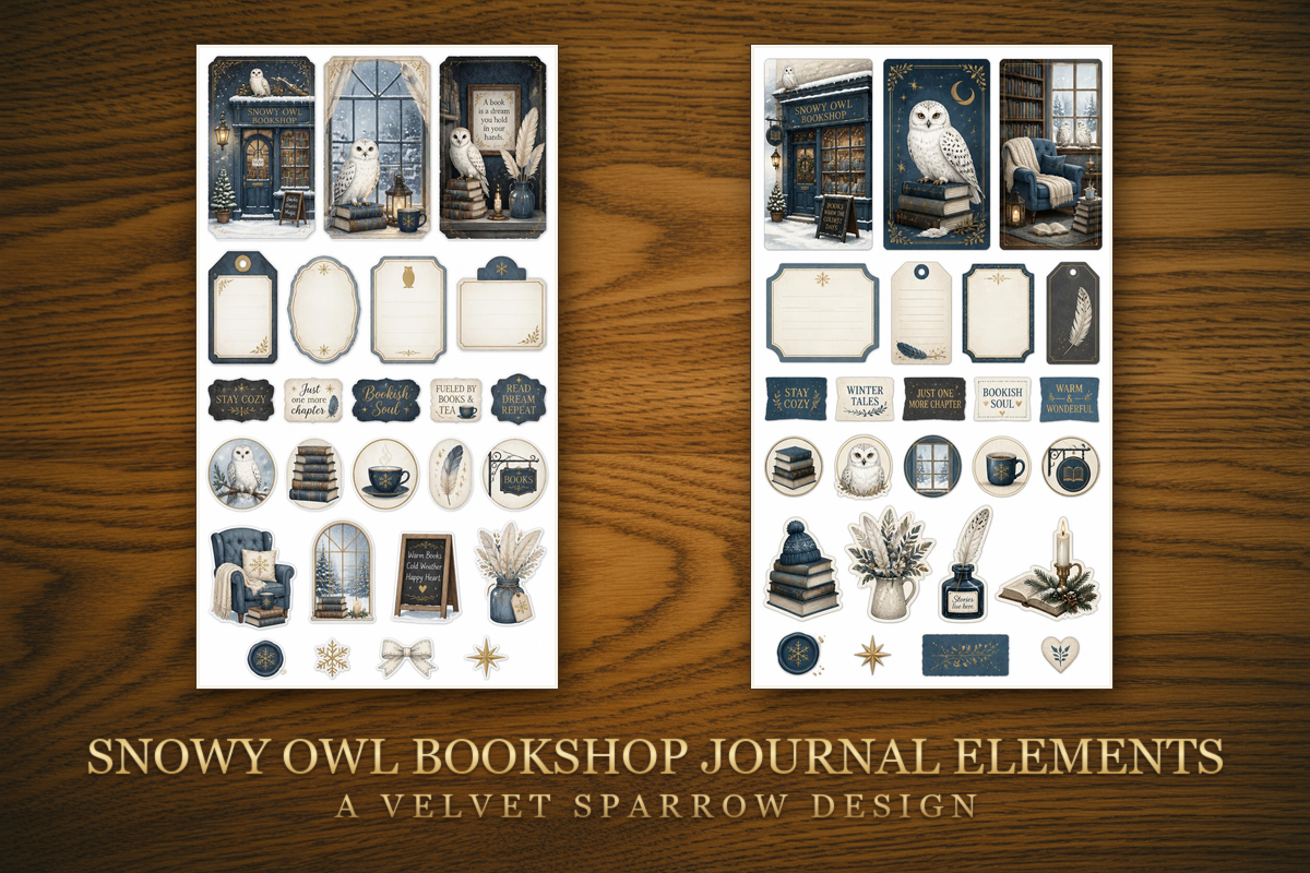 Snowy Owl Bookshop Journal Elements