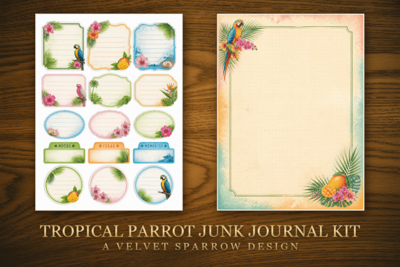 Tropical Parrot Junk Journal Kit