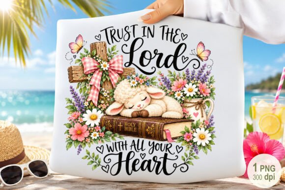 Trust in the Lord Floral Christian PNG