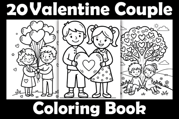 Valentine Couple Coloring Book