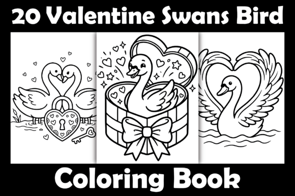 Valentine Swans Bird Coloring Book