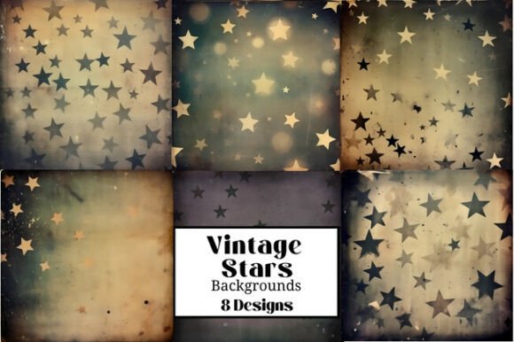 Vintage Old Fashioned Stars Sepia Backgr
