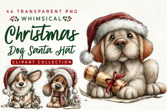 Whimsical Christmas Dog Santa Hat