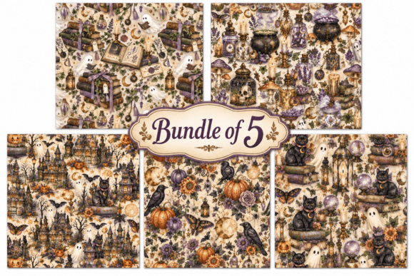 Whimsical Halloween Scrapbook Papers