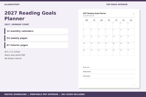 2027 Reading Goals Planner