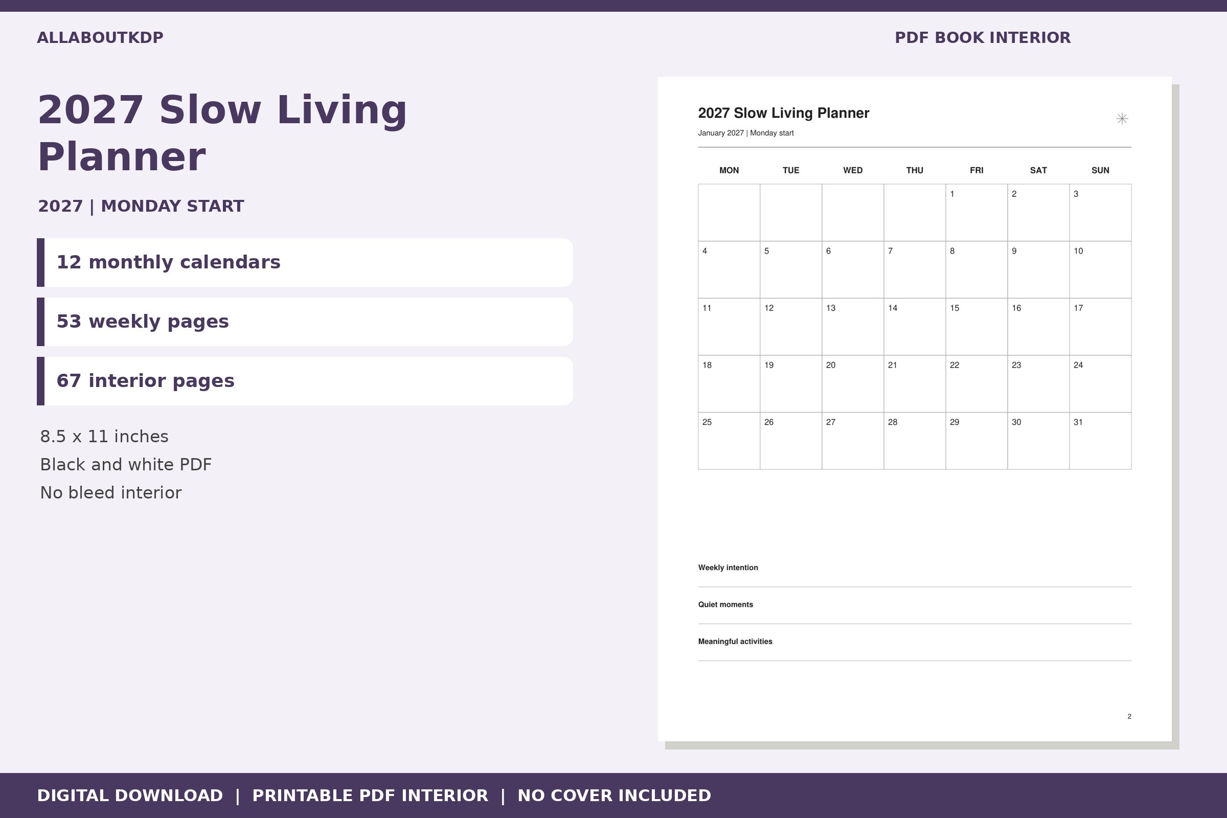 2027 Slow Living Planner