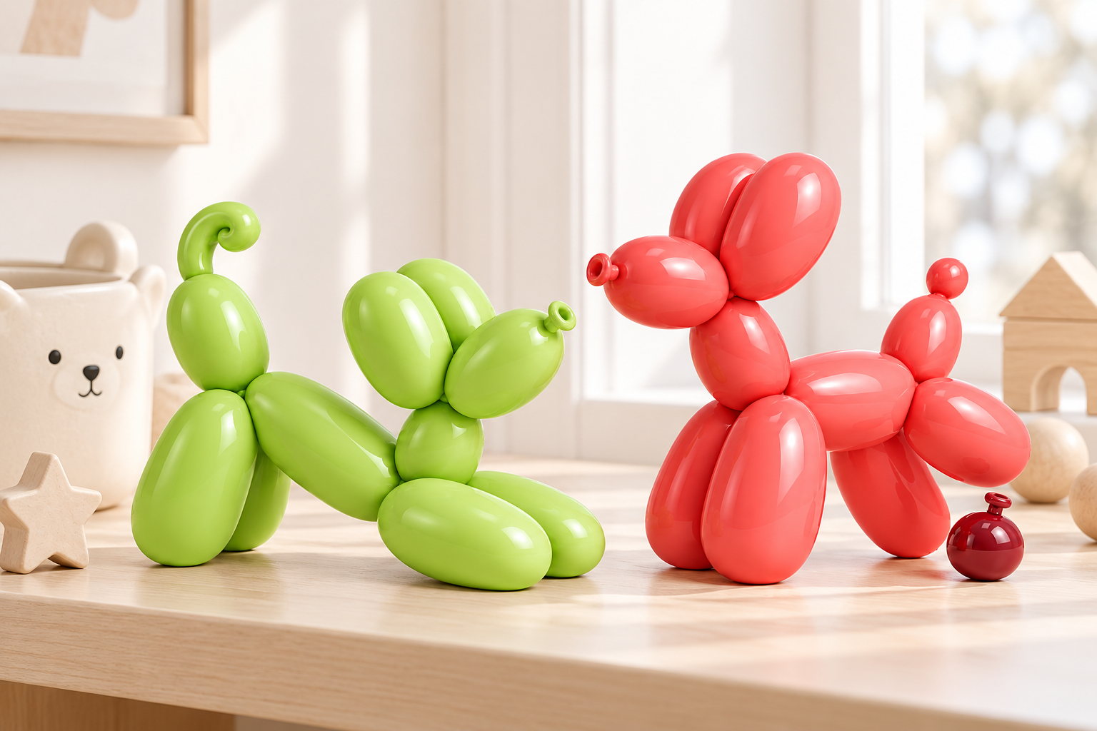 3D Print STL Balloon Dog Duo | Modern Balloon Animal Sculpture Set of 2 - Image 5