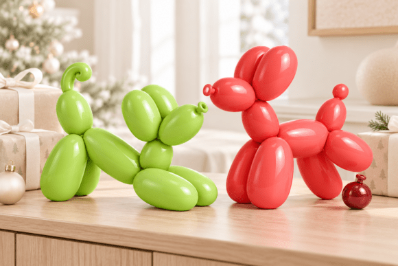 3D Print STL Balloon Dog Duo | Modern Balloon Animal Sculpture Set of 2 - Image 2