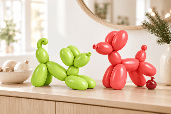 3D Print STL Balloon Dog Duo | Modern Balloon Animal Sculpture Set of 2 - Image 3