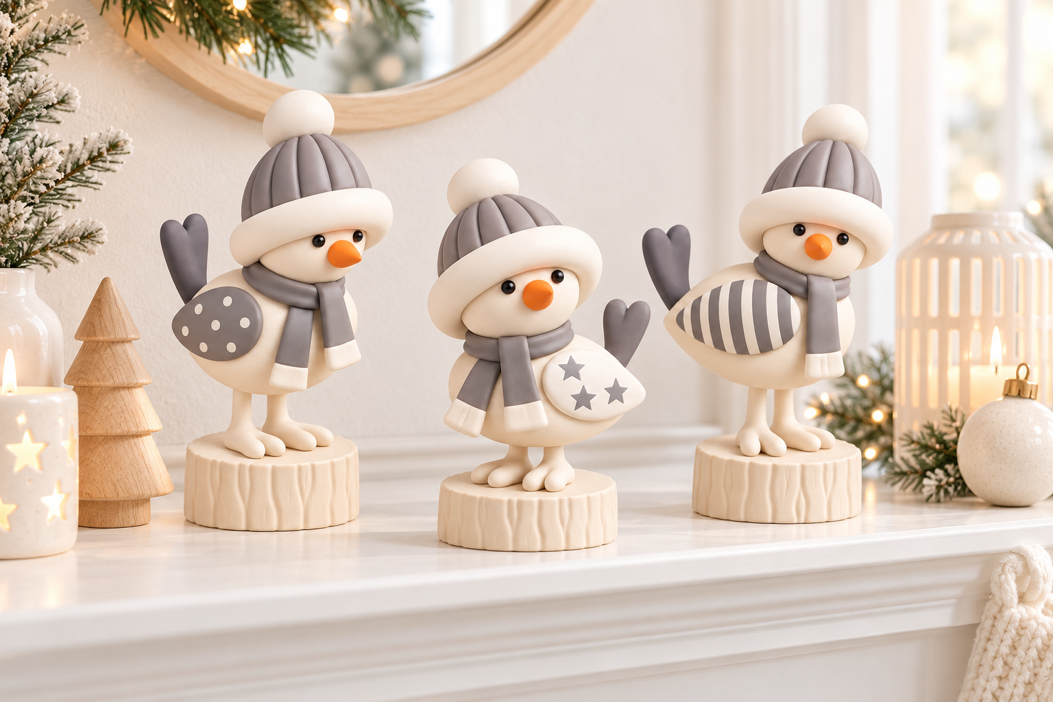 3D Print STL Christmas Winter Bird Trio – Scandinavian Holiday Decor - Image 6