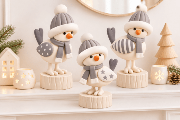 3D Print STL Christmas Winter Bird Trio – Scandinavian Holiday Decor - Image 5