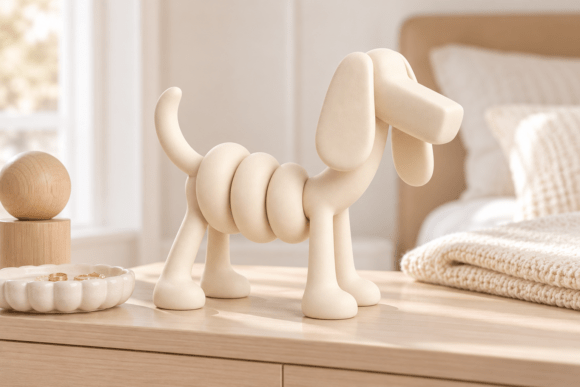 3D Print STL Balloon Dachshund Dog | Modern Minimalist Dog Sculpture - Image 1