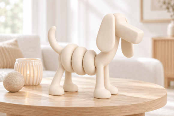 3D Print STL Balloon Dachshund Dog | Modern Minimalist Dog Sculpture - Image 4