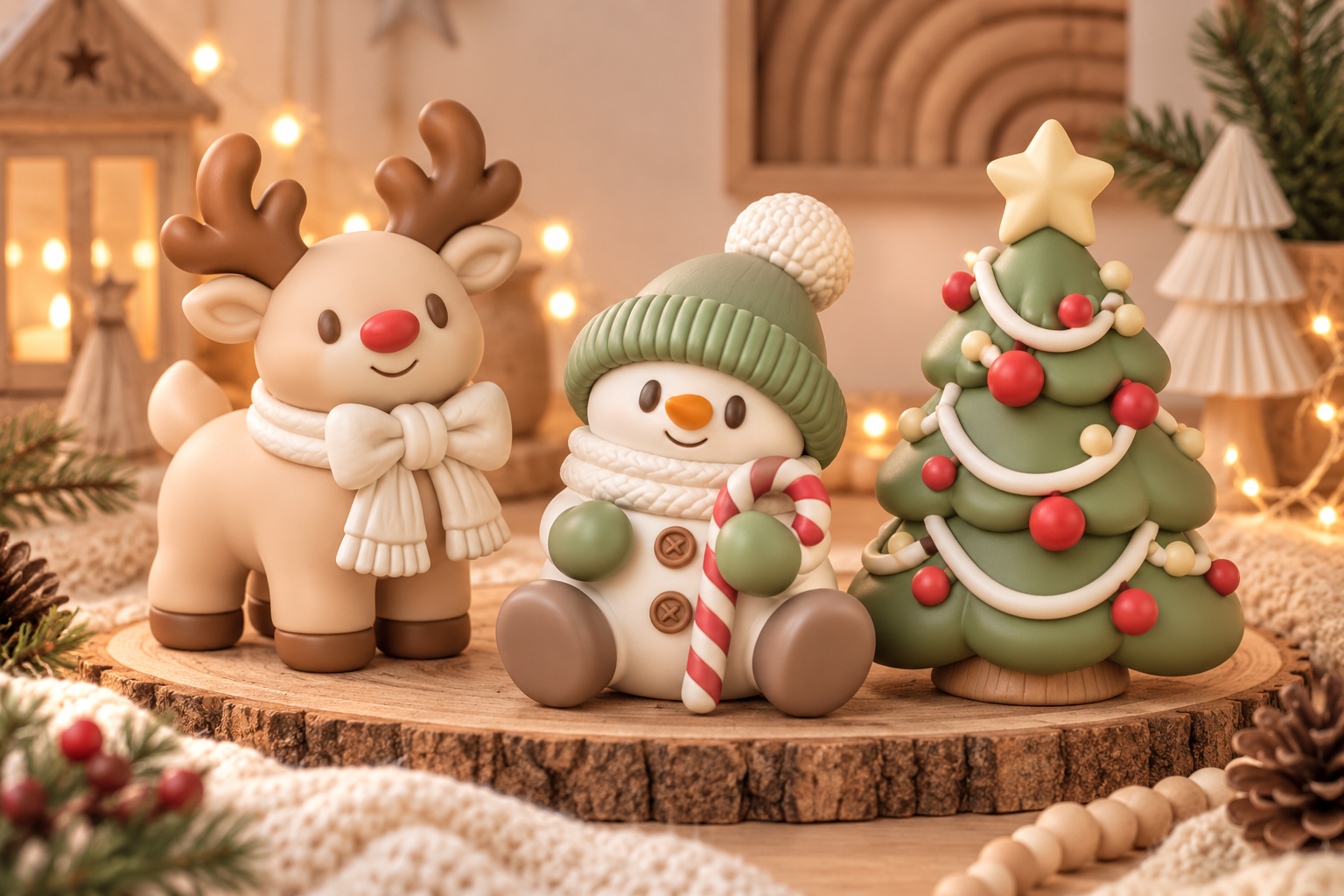 3D STL Christmas Figurine Set - Reindeer, Snowman & Tree Printables for FDM & Resin - Image 4