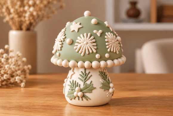 3D STL Christmas Mushroom Figurine – Festive Woodland Holiday Decor for 3D Printing - Image 2