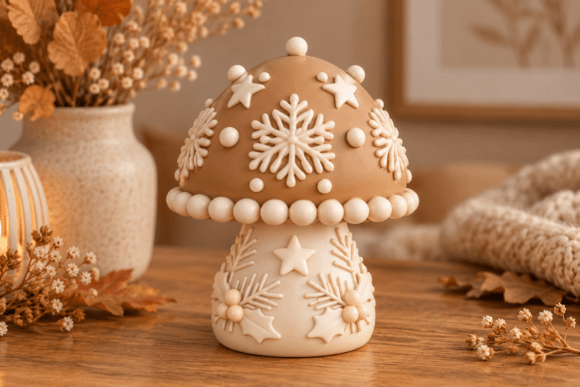 3D STL Christmas Mushroom Figurine – Festive Woodland Holiday Decor for 3D Printing - Image 4