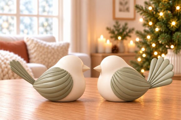Minimalist Birds Figurine STL File – 3D Printable Modern Bird Decor - Image 1