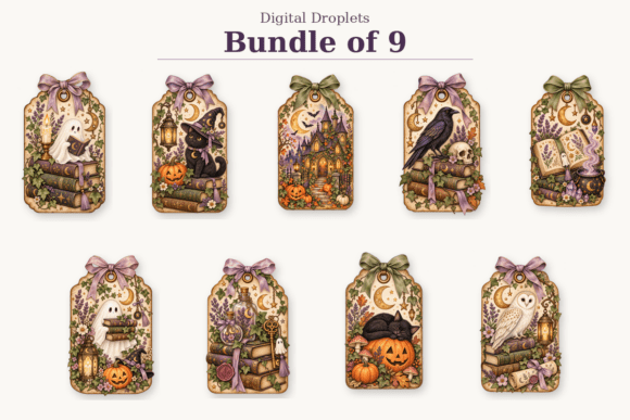 9 Vintage Halloween Tags