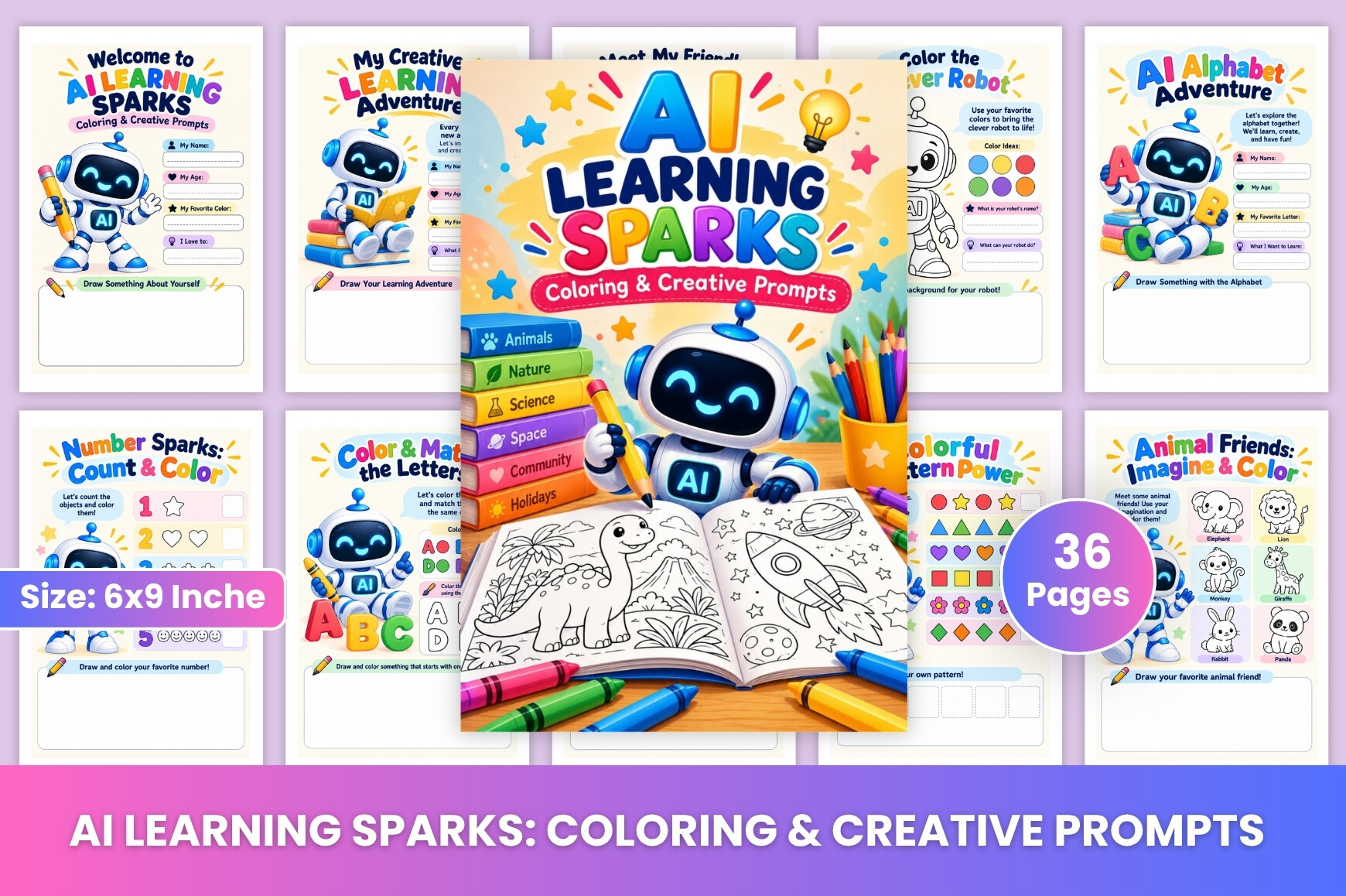 AI Learning Sparks Coloring & Creative P