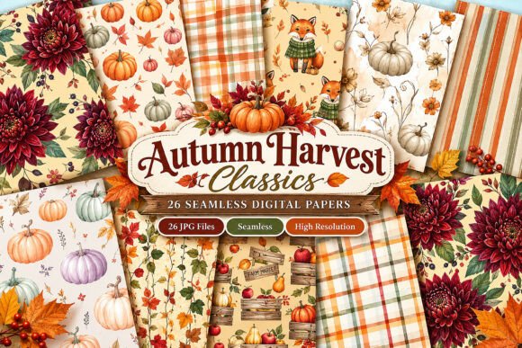 Autumn Harvest Classics Seamless Graphics