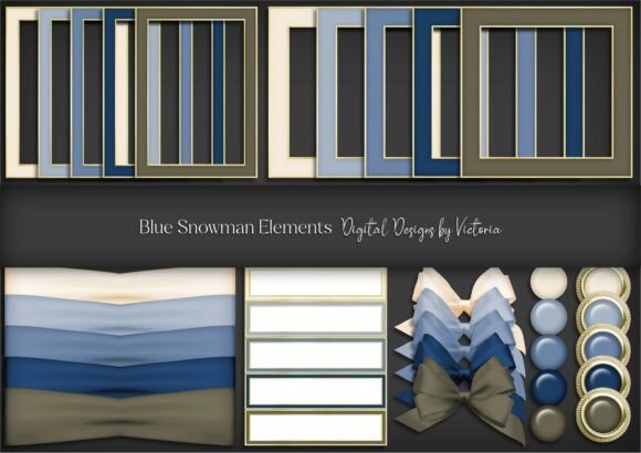 Blue Snowman Elements
