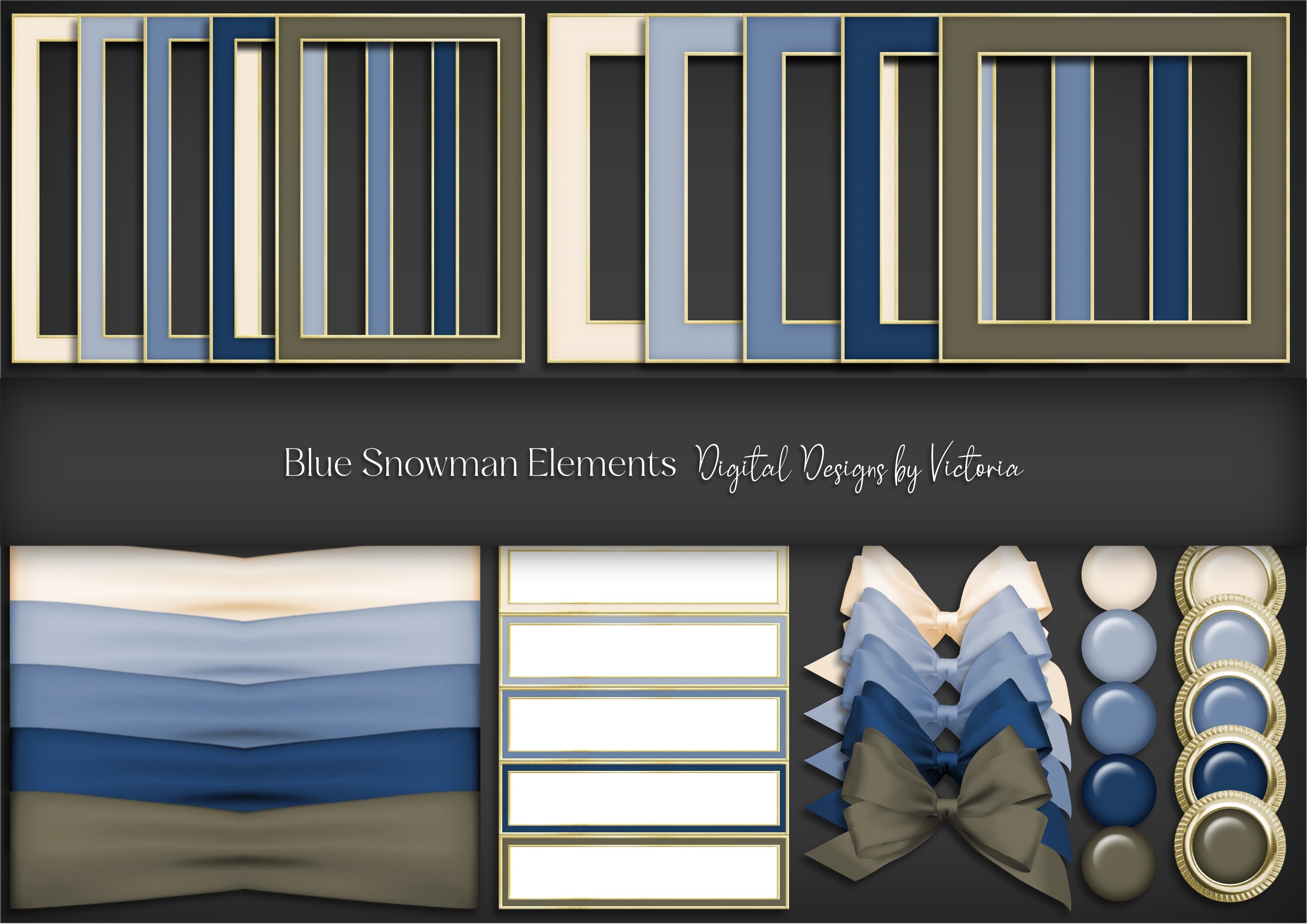Blue Snowman Elements