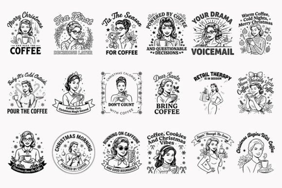 Christmas Coffee Quotes SVG Bundle