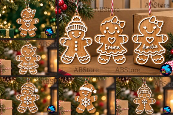 Christmas Gingerbread Ornament Laser Cut laser cut file