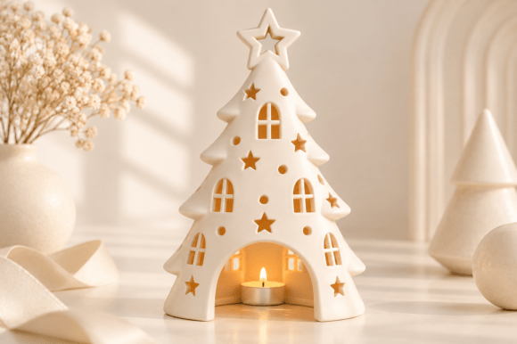 Christmas Village Candle Holder STL Bundle – 4 Holiday 3D Print Designs - Image 5