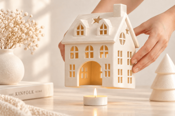 Christmas Village Candle Holder STL Bundle – 4 Holiday 3D Print Designs - Image 6