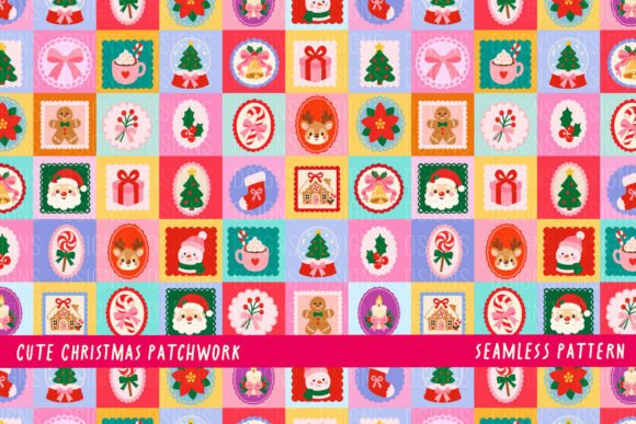Cute Christmas Patchwork Pattern