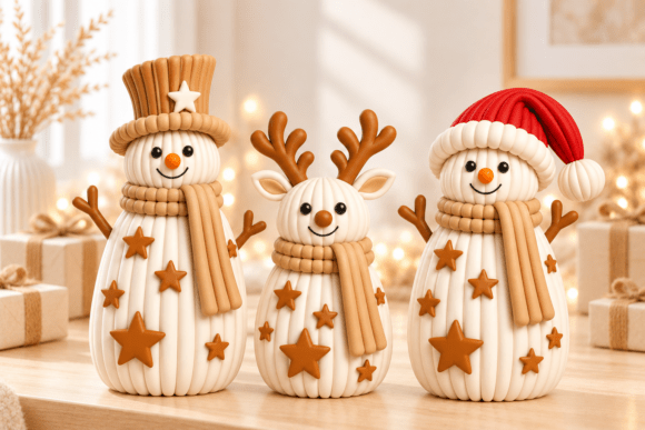 3D STL Cute Penguin Winter Family - Festive 3D Print Decor Set - Image 18