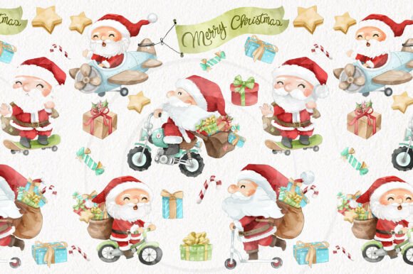 Cute Santa Clipart PNG Files